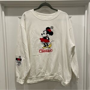Disney Women's White Minnie Mouse Sweater